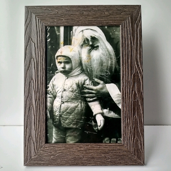 Vintage Retro Creepy Werid Santa W Kid 50s 40s Oddity Home Decor Art - Picture 6 of 7